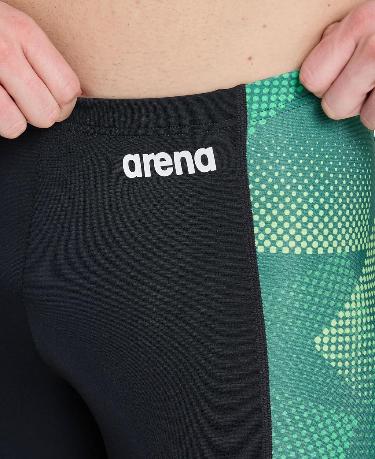 imageArena Boys Arena Performance Boys Halftone Swim Jammer Athletic Swimwear Professional SwimsuitBlackTeam Green