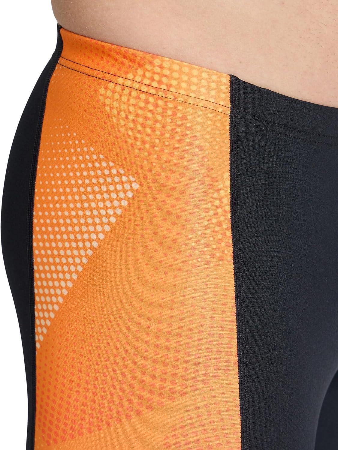 imageArena Boys Arena Performance Boys Halftone Swim Jammer Athletic Swimwear Professional SwimsuitBlackTeam Orange