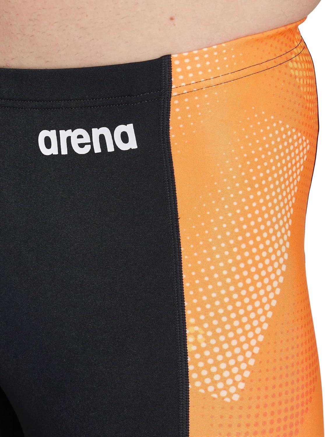 imageArena Boys Arena Performance Boys Halftone Swim Jammer Athletic Swimwear Professional SwimsuitBlackTeam Orange