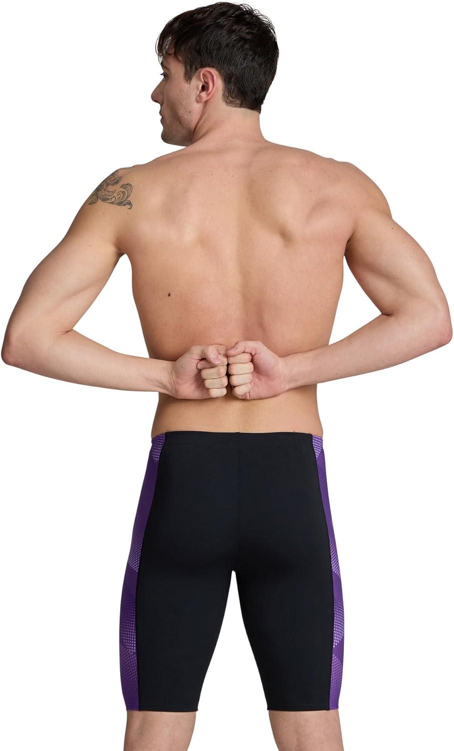 imageArena Boys Arena Performance Boys Halftone Swim Jammer Athletic Swimwear Professional SwimsuitBlackTeam Purple