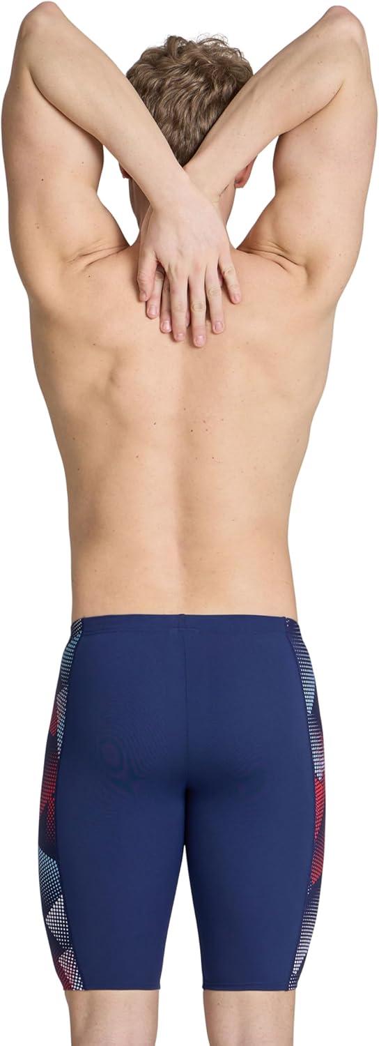 imageArena Boys Arena Performance Boys Halftone Swim Jammer Athletic Swimwear Professional SwimsuitNavyTeam Red White Blue