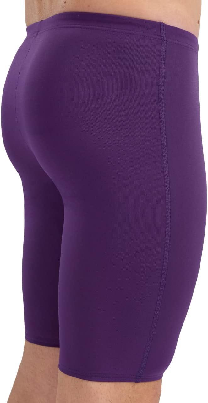 imageArena Mens Team Colors Solid Swim Jammer MaxLife Athletic Swimwear Pool Training Swimsuit Competitive Swimming Bathing SuitPlumWhite