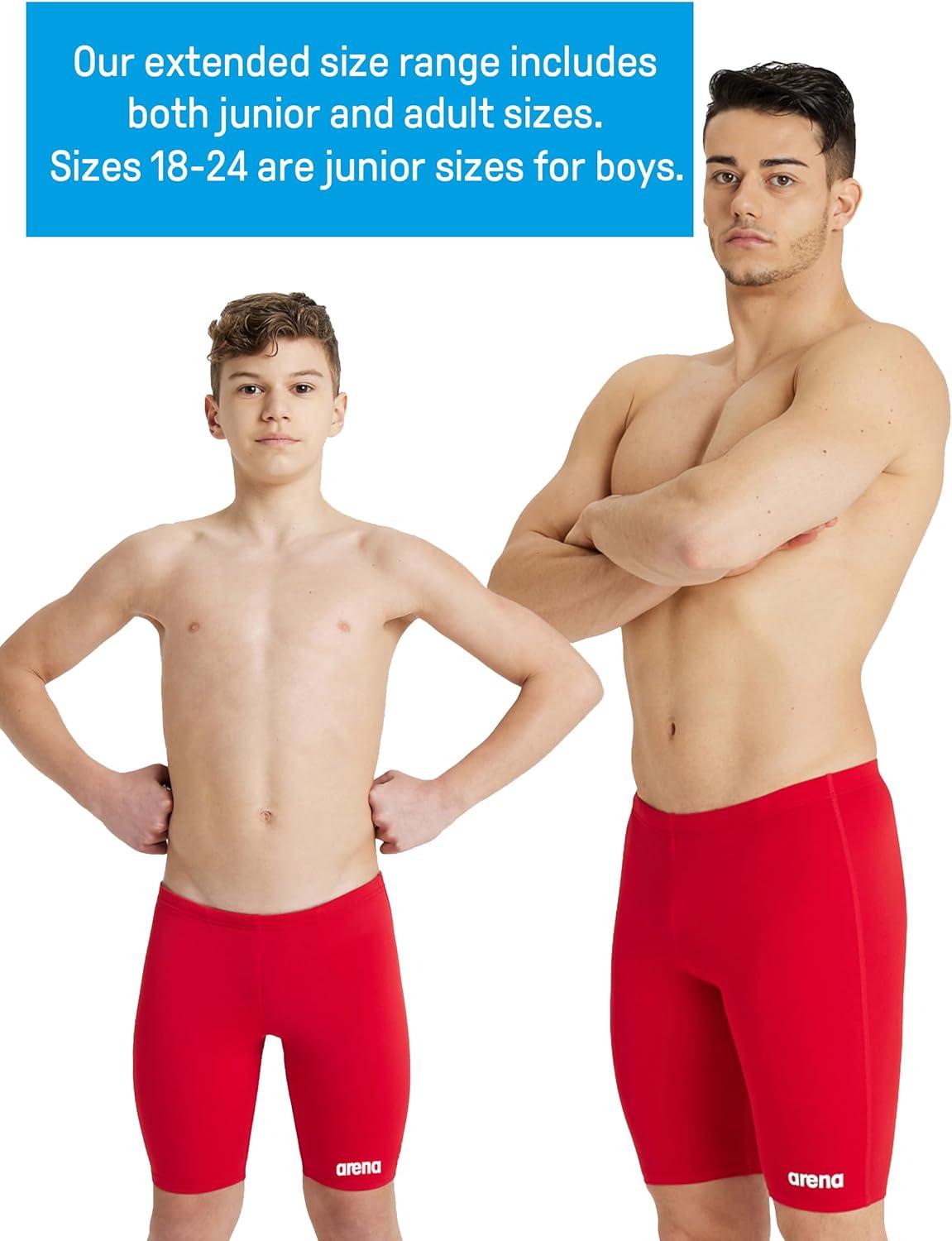 imageArena Mens Team Colors Solid Swim Jammer MaxLife Athletic Swimwear Pool Training Swimsuit Competitive Swimming Bathing SuitRedWhite