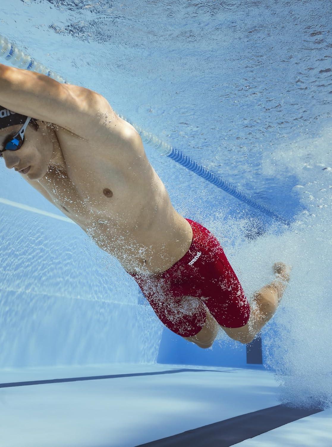 imageArena Mens Team Colors Solid Swim Jammer MaxLife Athletic Swimwear Pool Training Swimsuit Competitive Swimming Bathing SuitTeam Green