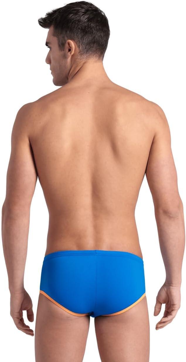 imageArena One Mens Big Logo Seamless Swim Brief MaxLife Pool Practice Athletic Swimsuit Short Training Bathing Suit SwimmersBlue RiverFluo Orange