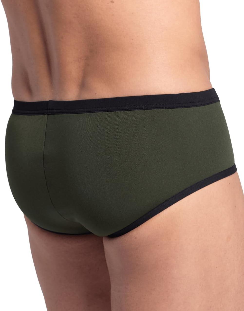 imageArena One Mens Big Logo Seamless Swim Brief MaxLife Pool Practice Athletic Swimsuit Short Training Bathing Suit SwimmersDark Sage