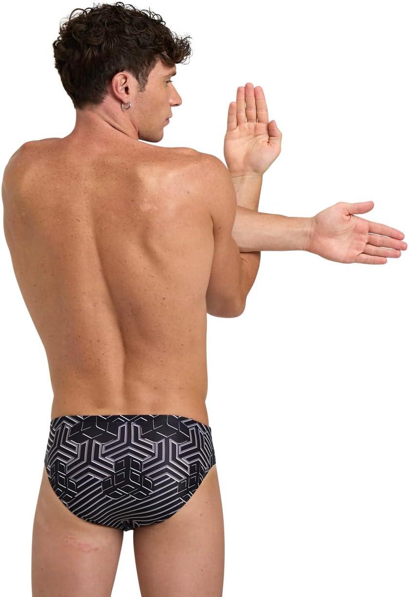 imageArena Performance Mens Kikko Pro Swim Brief Chlorine Resistant MaxLife Athletic Practice SwimsuitBlackBlack Multi