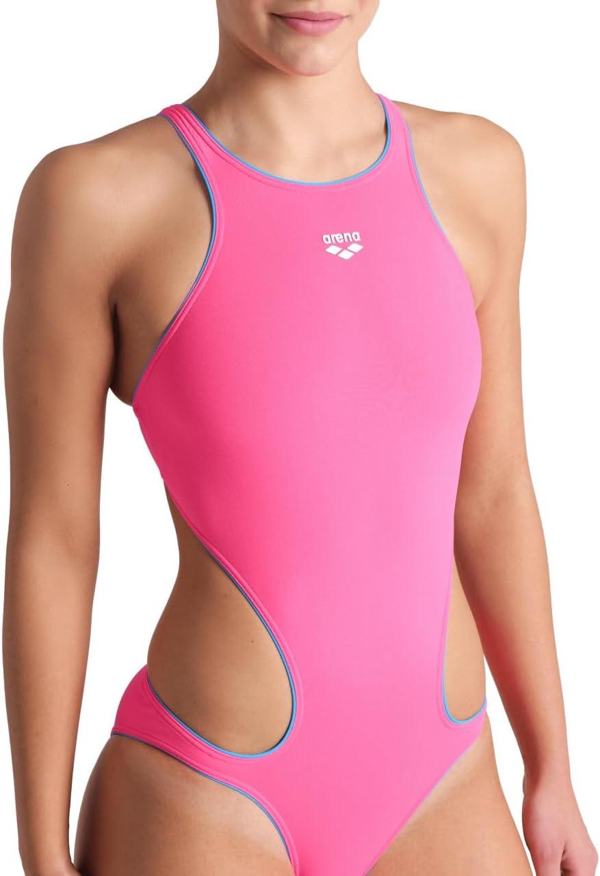 imageArena Womens Arena One Womens Next Swimsuit Tech One Back Performance Ladies Bathing SuitShocking PinkTurquoise