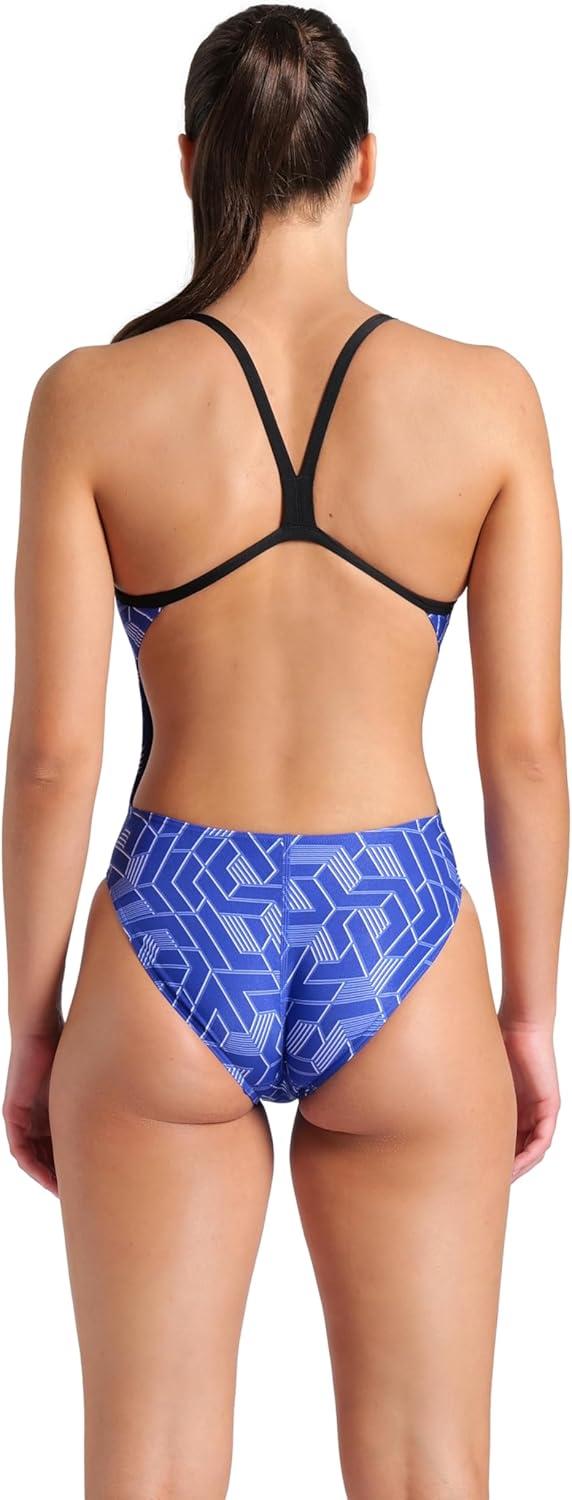 imageArena Womens Arena Performance Womens Escape Team Print Challenge Back Ladies Training SwimsuitBlackTeam Royal