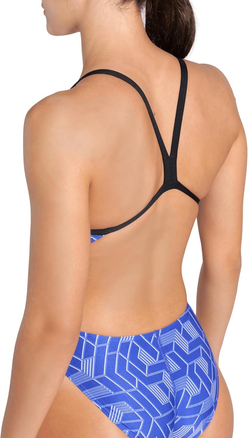 imageArena Womens Arena Performance Womens Escape Team Print Challenge Back Ladies Training SwimsuitBlackTeam Royal