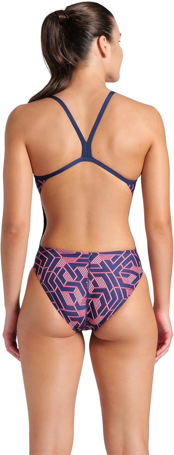 imageArena Womens Arena Performance Womens Escape Team Print Challenge Back Ladies Training SwimsuitNavyTeam Red White Blue