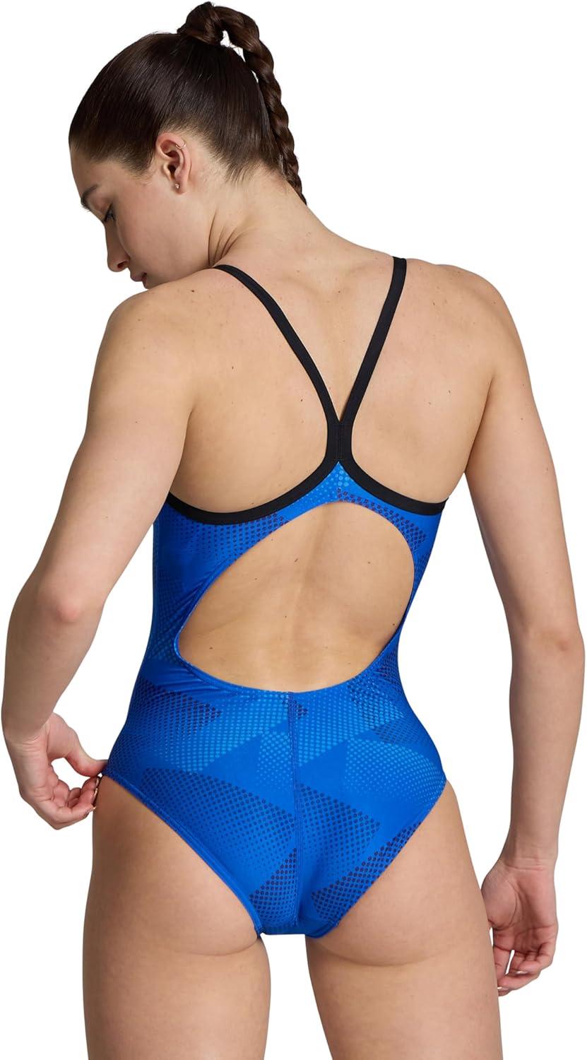 imageArena Womens Arena Performance Womens Halftone Team Print Lightdrop Back Ladies Bathing SwimsuitBlackTeam Royal