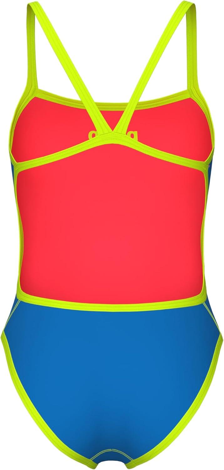 imageArena Womens Arena Womens Challenge Back Performance Solid Reversible One Piece SwimsuitBlue RiverBright CoralArtic