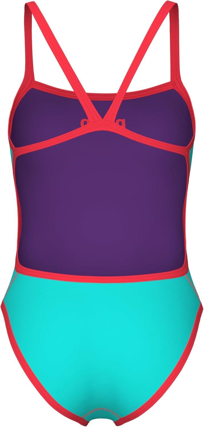 imageArena Womens Arena Womens Challenge Back Performance Solid Reversible One Piece SwimsuitWaterPlumBright Coral