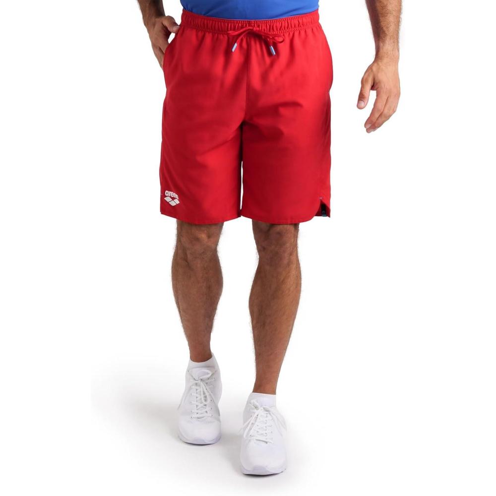 imageARENA Bermuda Swim Trunk Shorts for Men and Women Beach Pool Athletic Bathing SuitRed