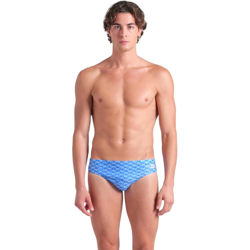 imageARENA Mens Performance Monogram Swim Briefs Athletic Swimsuit Training Bathing SuitBlue River Multi