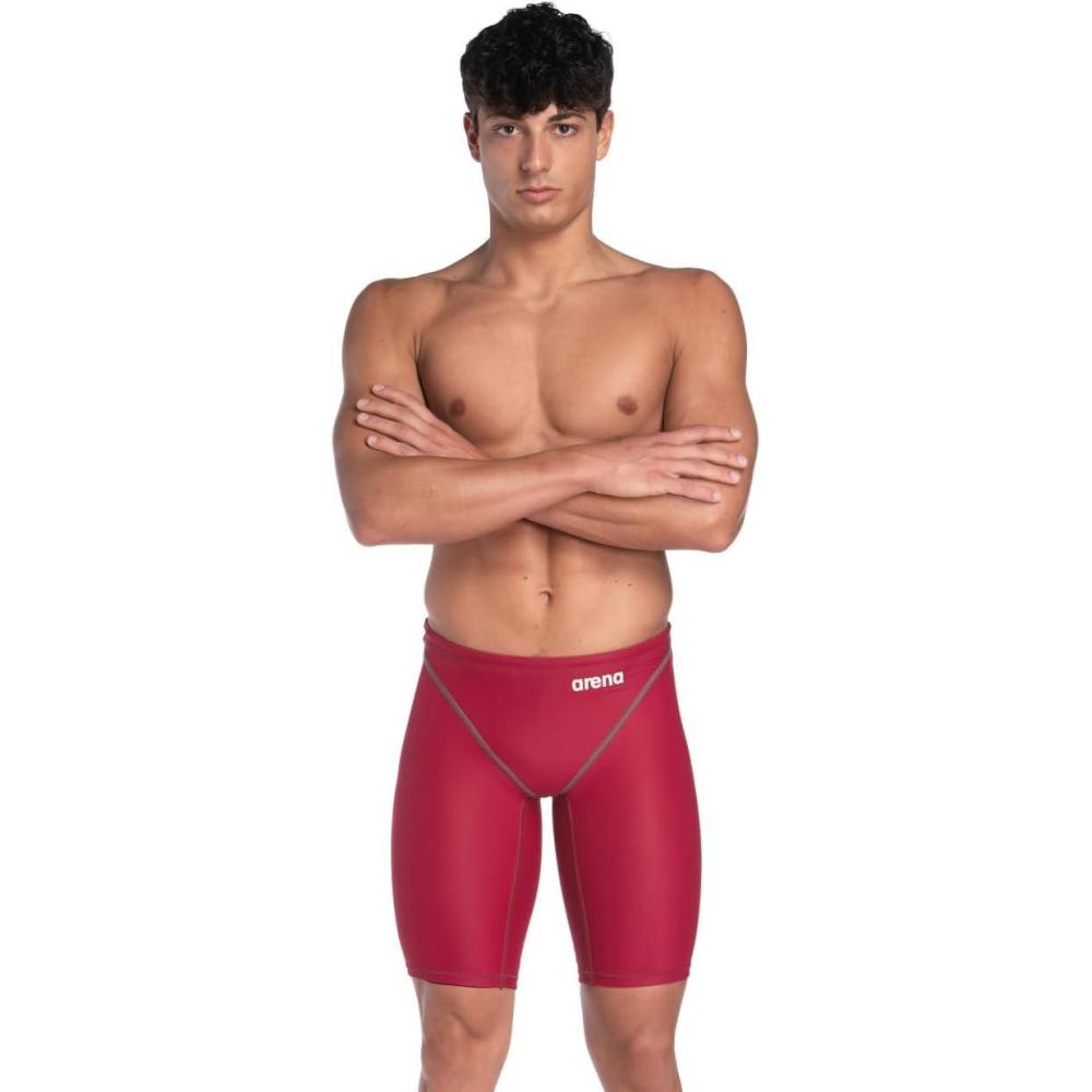 imageARENA Powerskin ST Next Mens Racing Jammer Competition Swimsuit One Piece Athletic Swim Team Championship Tech SuitDeep Red