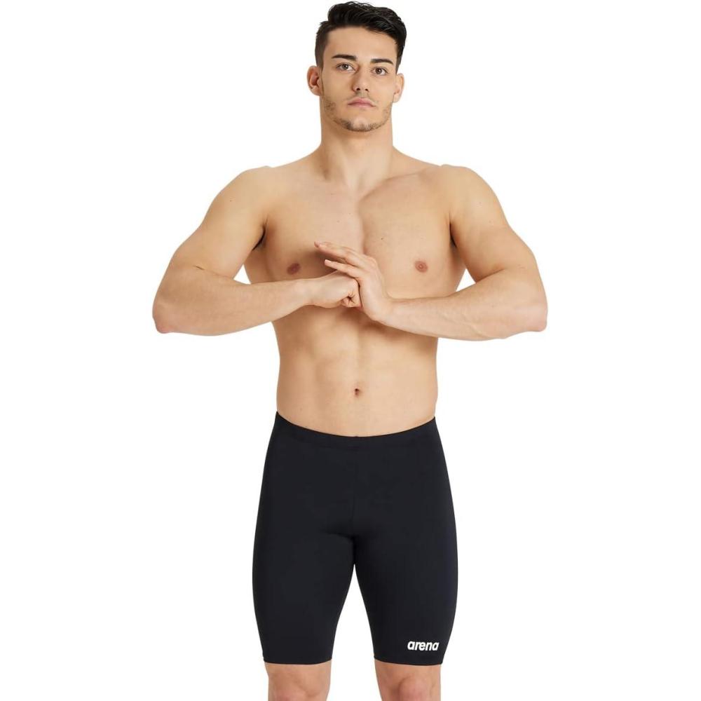 imageArena Mens Team Colors Solid Swim Jammer MaxLife Athletic Swimwear Pool Training Swimsuit Competitive Swimming Bathing SuitBlackWhite