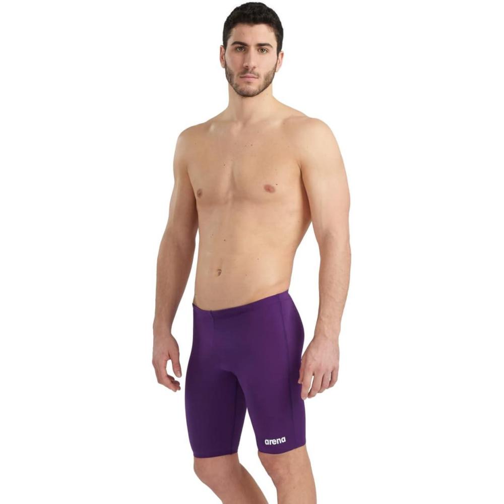 imageArena Mens Team Colors Solid Swim Jammer MaxLife Athletic Swimwear Pool Training Swimsuit Competitive Swimming Bathing SuitPlumWhite