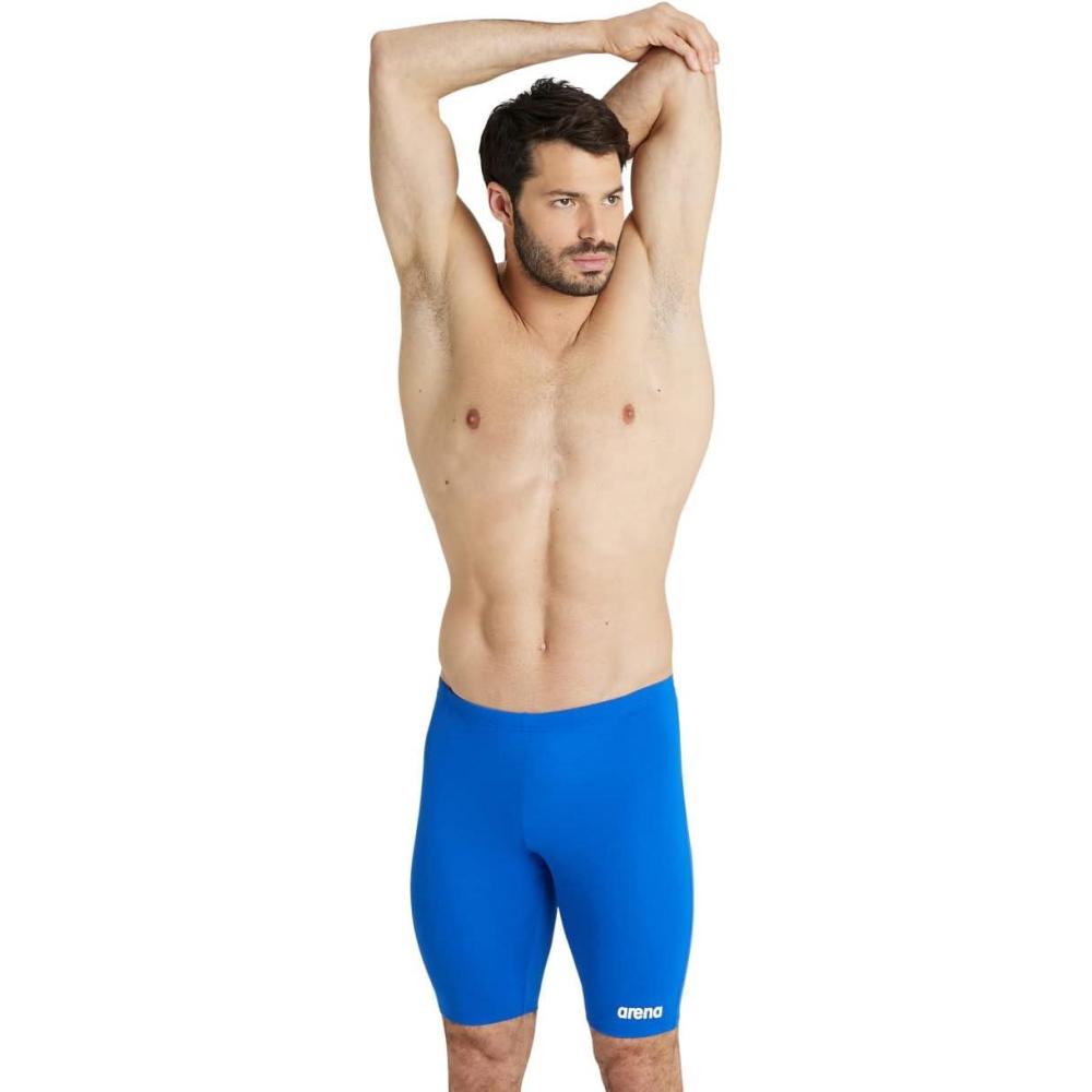 imageArena Mens Team Colors Solid Swim Jammer MaxLife Athletic Swimwear Pool Training Swimsuit Competitive Swimming Bathing SuitRoyalWhite