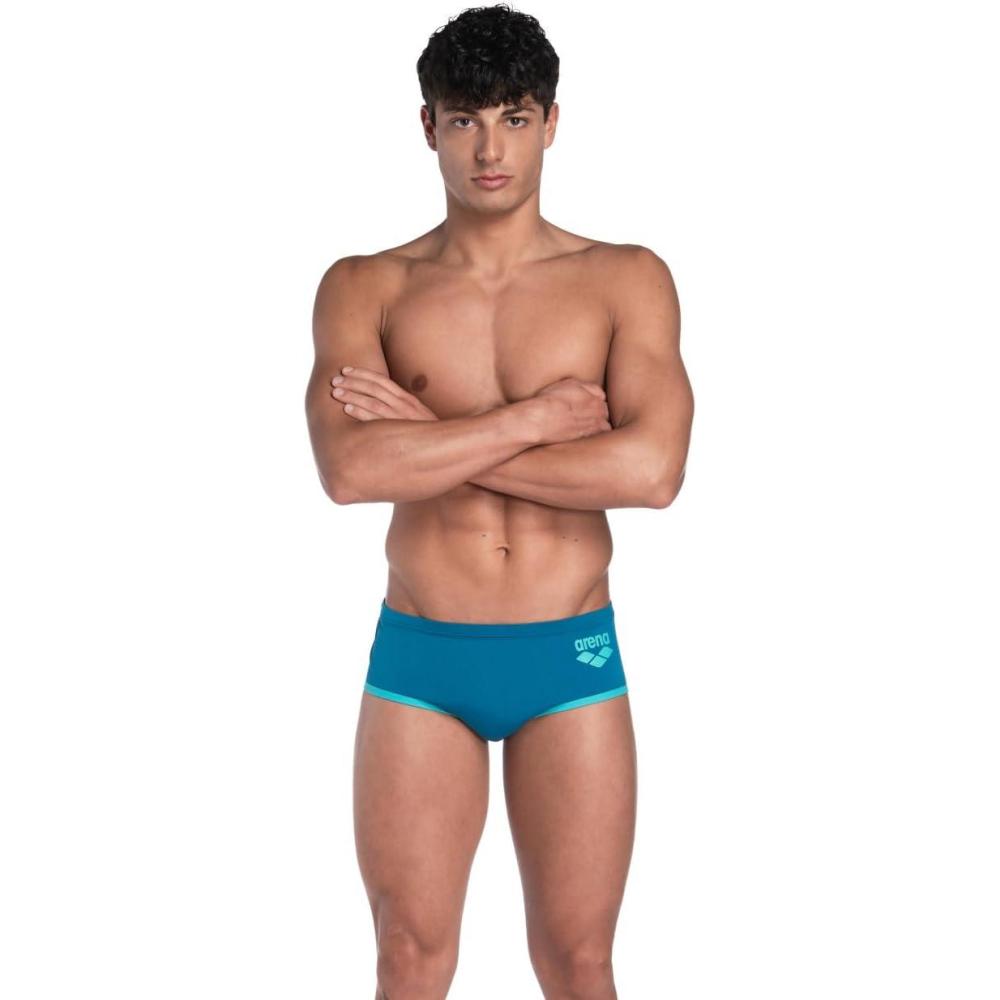 imageArena One Mens Big Logo Seamless Swim Brief MaxLife Pool Practice Athletic Swimsuit Short Training Bathing Suit SwimmersBlue CosmoWater