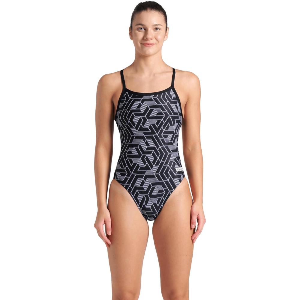 imageArena Womens Arena Performance Womens Escape Team Print Challenge Back Ladies Training SwimsuitBlackTeam Black