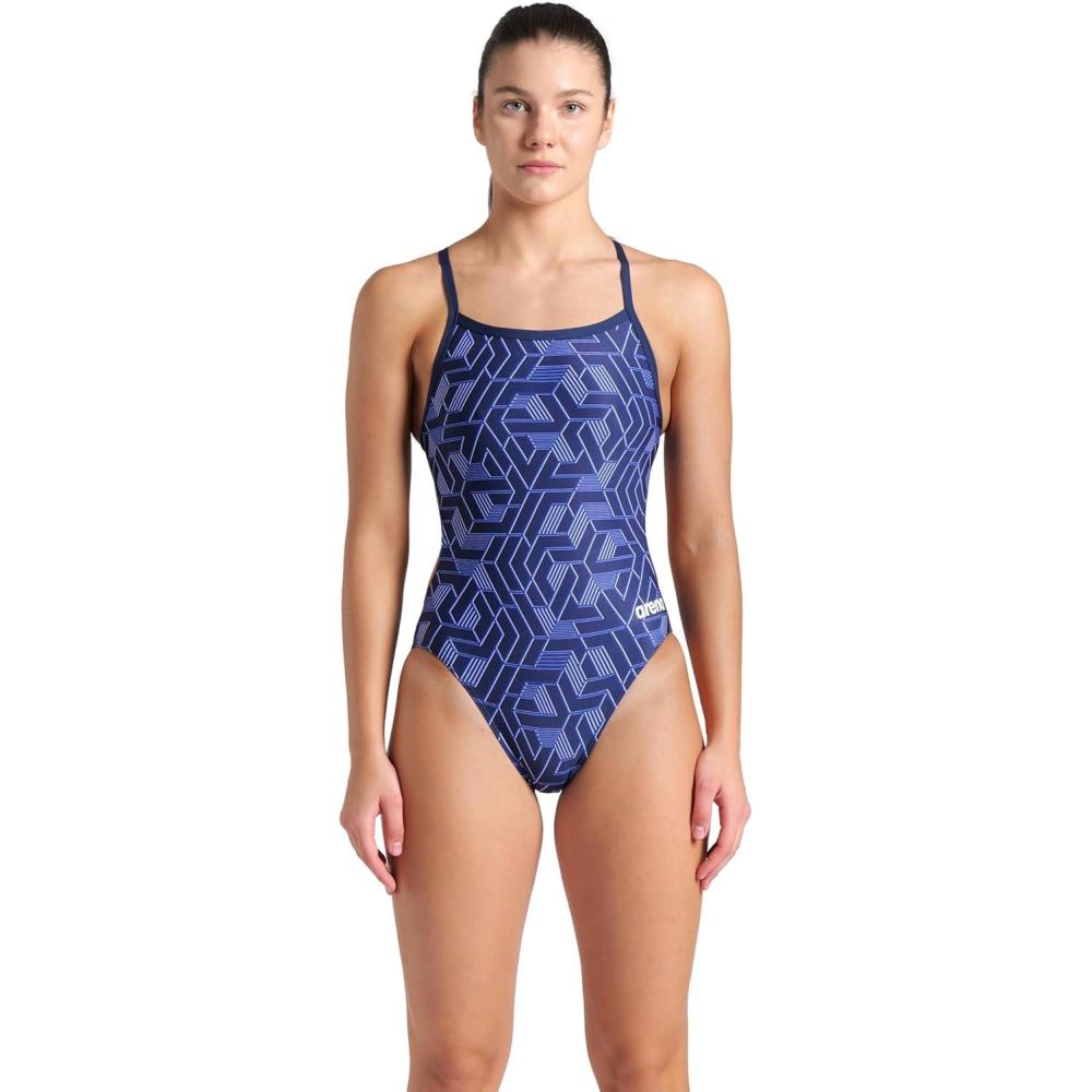 imageArena Womens Arena Performance Womens Escape Team Print Challenge Back Ladies Training SwimsuitNavyTeam Navy