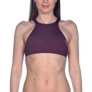 ARENA Women’s Rule Breaker Think Crop MaxLife Bikini Top(Red Wine)