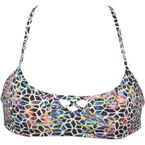 ARENA Women’s Rulebreaker Be Bandeau Bikini Athletic Sport Swim Top(Mosaic)