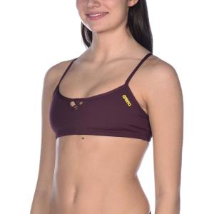 ARENA Women’s Rulebreaker Be Bandeau Bikini Athletic Sport Swim Top(Red Wine)