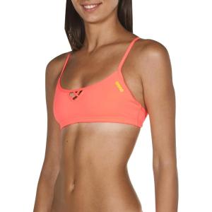 ARENA Women’s Rulebreaker Be Bandeau Bikini Athletic Sport Swim Top(Shiny Pink)