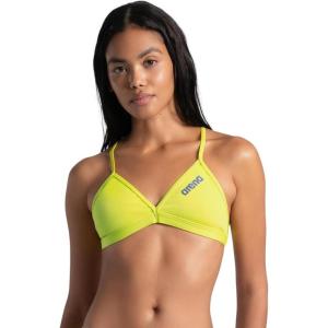 ARENA Women’s Team Solid Swim Top Tie Back Athletic Bikini Top Only Competitive Swimming Training Ladies Bathing Suit(Soft Green)