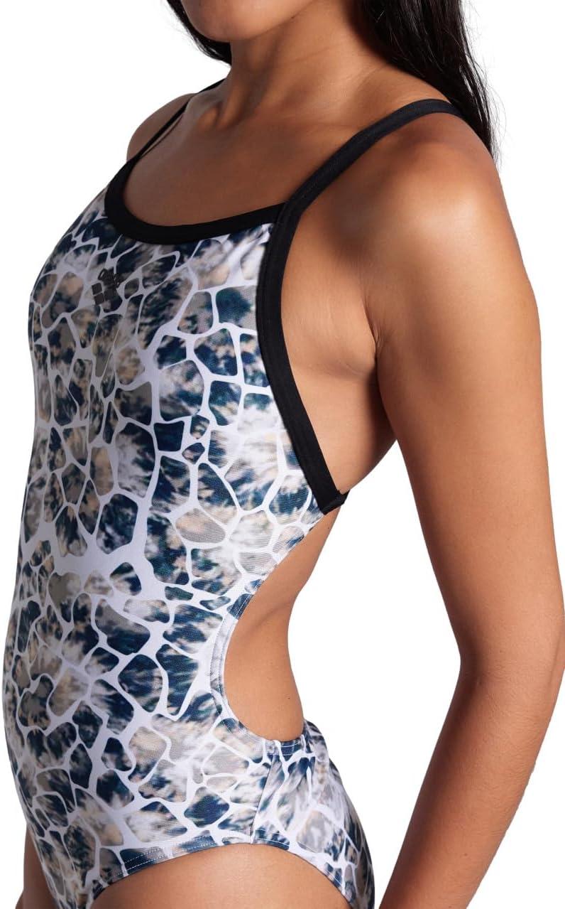 imageArena Womens Arena Performance Womens Earth X Cross Back SwimsuitBlackWhite Multi