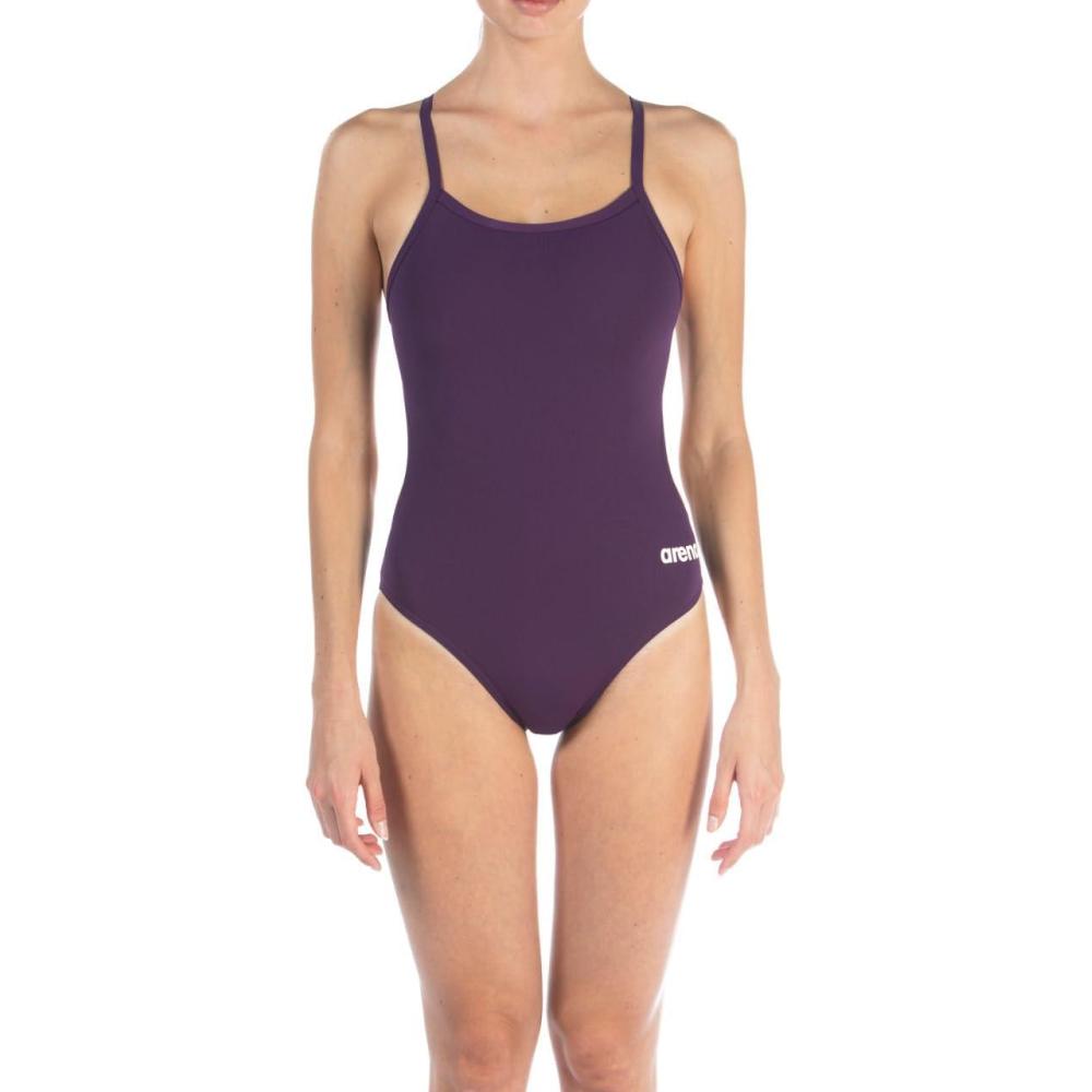 imageArena Womens Arena Women Sports Swimsuit Solid Challenge BackPlumWhite