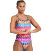 imageARENA Performance Womens Reversible Challenge Back Athletic Swimsuit MaxLife One Piece Training Suit Neon BlueMultiNeon BlueMulti