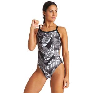 ARENA Women’s Tropicals Challenge Back One Piece(Black-black Multi)