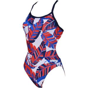 ARENA Women’s Tropicals Challenge Back One Piece(Navy-red Multi)
