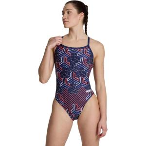 Arena Performance Kikko Pro Women’s Swimsuit Challenge Back One Piece MaxLife Training Suit(Navy/Team Red)