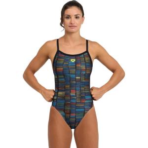 Arena Performance Slow Motion Women’s Swimsuit X Cross Back One Piece MaxLife Training Suit(Black/Turquoise Multi)