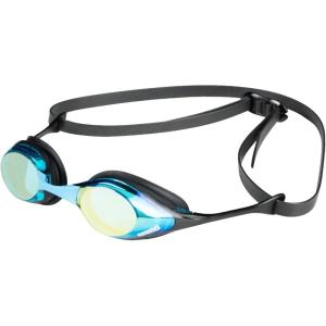 Arena Unisex Adult Cobra Swipe Anti-Fog Racing Swim Goggles Polycarbonate Mirror/Non-Mirror Lens Hydrodynamic Design(Aqua/Black)