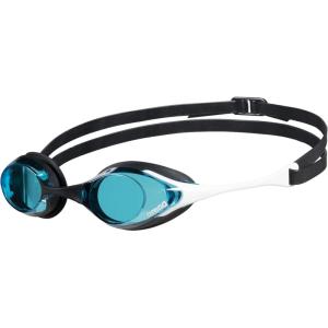 Arena Unisex Adult Cobra Swipe Anti-Fog Racing Swim Goggles Polycarbonate Mirror/Non-Mirror Lens Hydrodynamic Design(Blue/White)