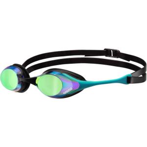 Arena Unisex Adult Cobra Swipe Anti-Fog Racing Swim Goggles Polycarbonate Mirror/Non-Mirror Lens Hydrodynamic Design(Emerald/Peacock)