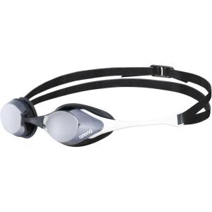 Arena Unisex Adult Cobra Swipe Anti-Fog Racing Swim Goggles Polycarbonate Mirror/Non-Mirror Lens Hydrodynamic Design(Silver/White)