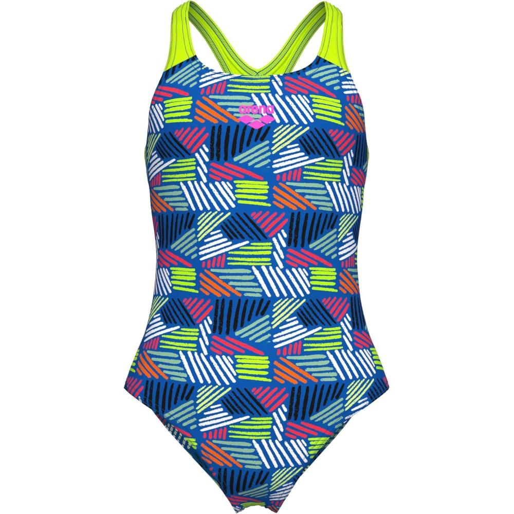 imageArena Girls Arena Girls Performance Candies Swim Pro Back Athletic One Piece Pool SwimsuitMulti BlueArtic Lime