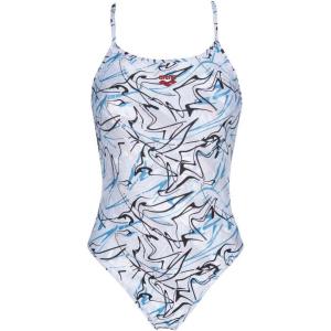 ARENA Women’s Floral Logo Reversible Challenge Back One Piece Swim Suit(Floral Logo)