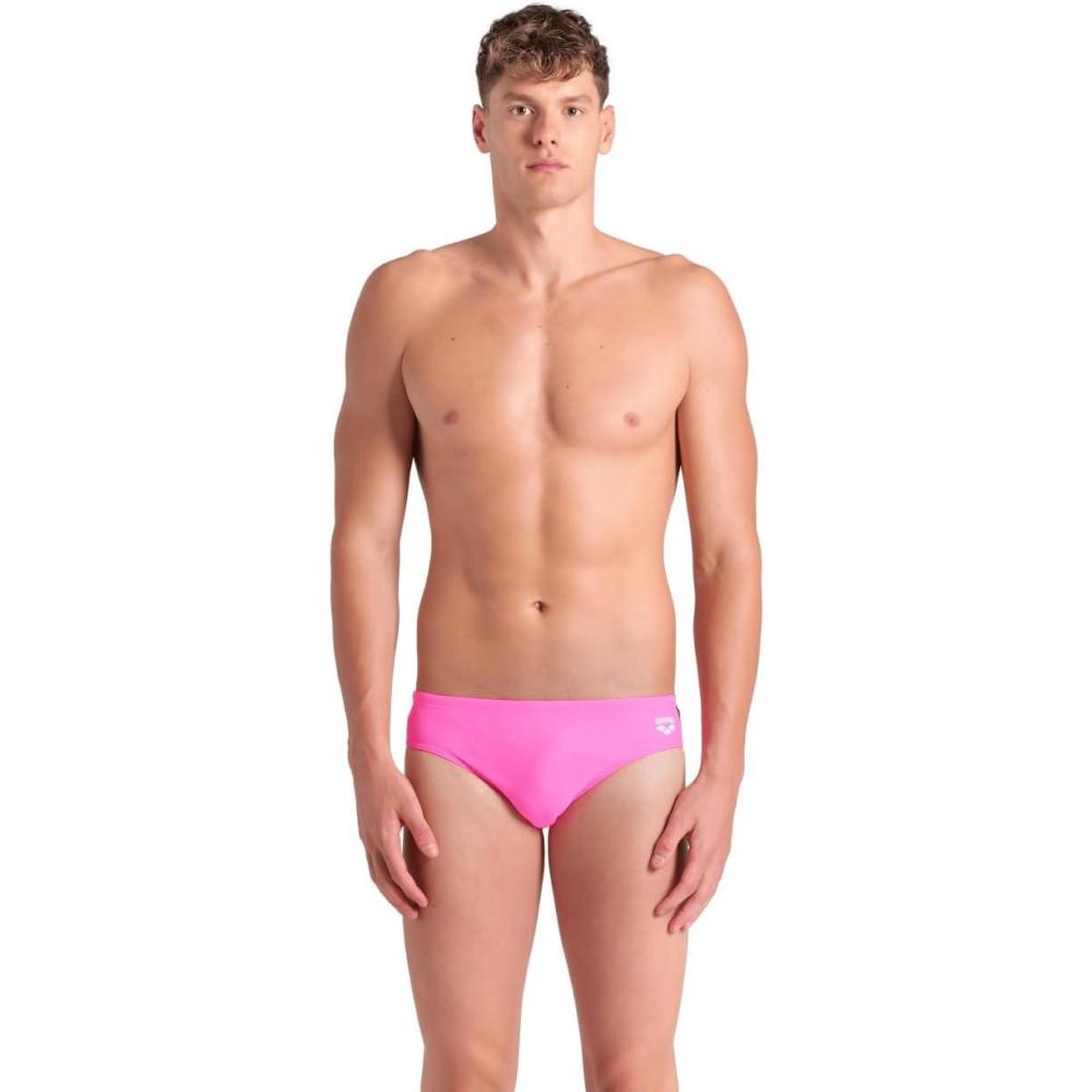 imageArena Mens Arena Feel Mens Icons Solid Swim BriefsShocking PinkWhite Multi
