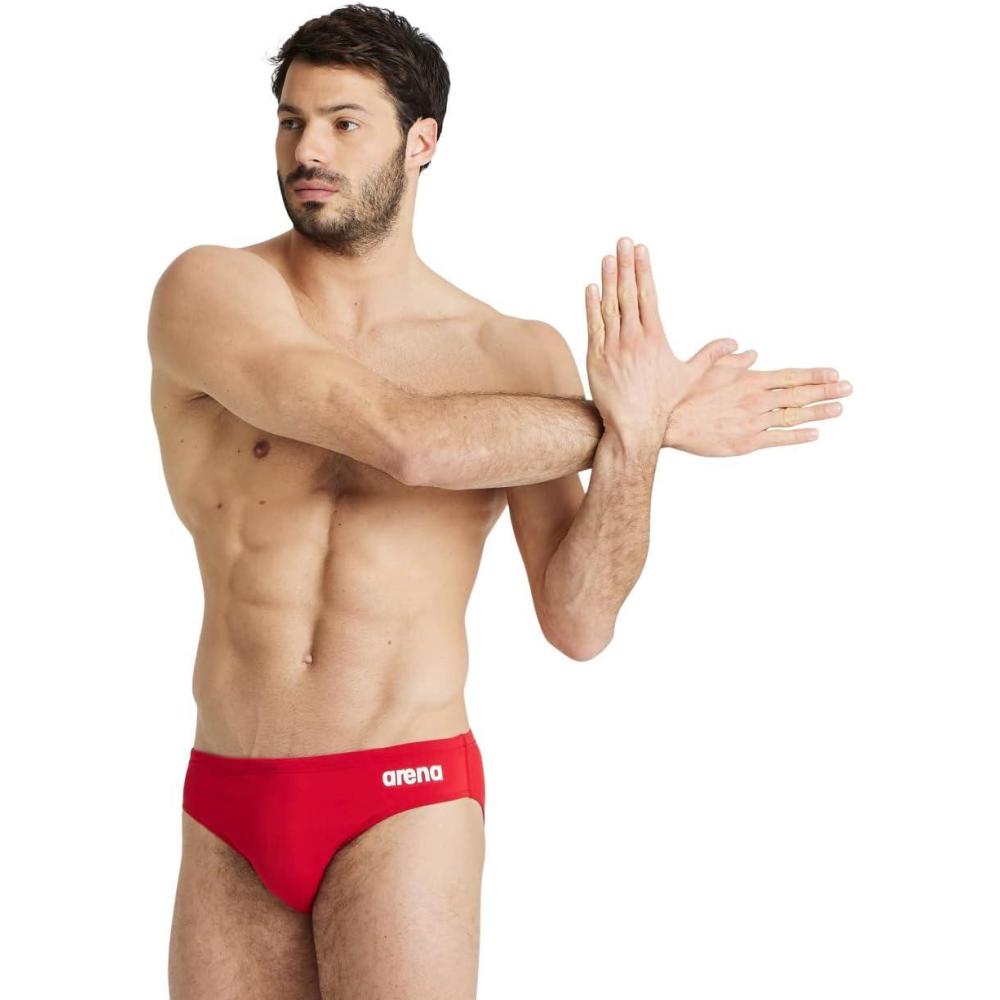 imageArena Mens Arena Performance Mens Solid Team Swim BriefsRedWhite