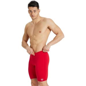 ARENA Feel Men’s Dynamo Swim Jammer Athletic Swimwear Knee Length Swimsuit Sports Bathing Suit Stretchy Beach Pool Trunks(Red)