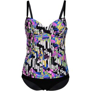 ARENA Women’s Bodylift Carolina Tummy Control Tankini Two-Piece Shaping Swimsuit(Black Multi/Black)