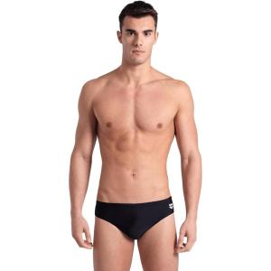 Arena Mens Arena Feel Men’s Icons Solid Swim Briefs(Black/White)